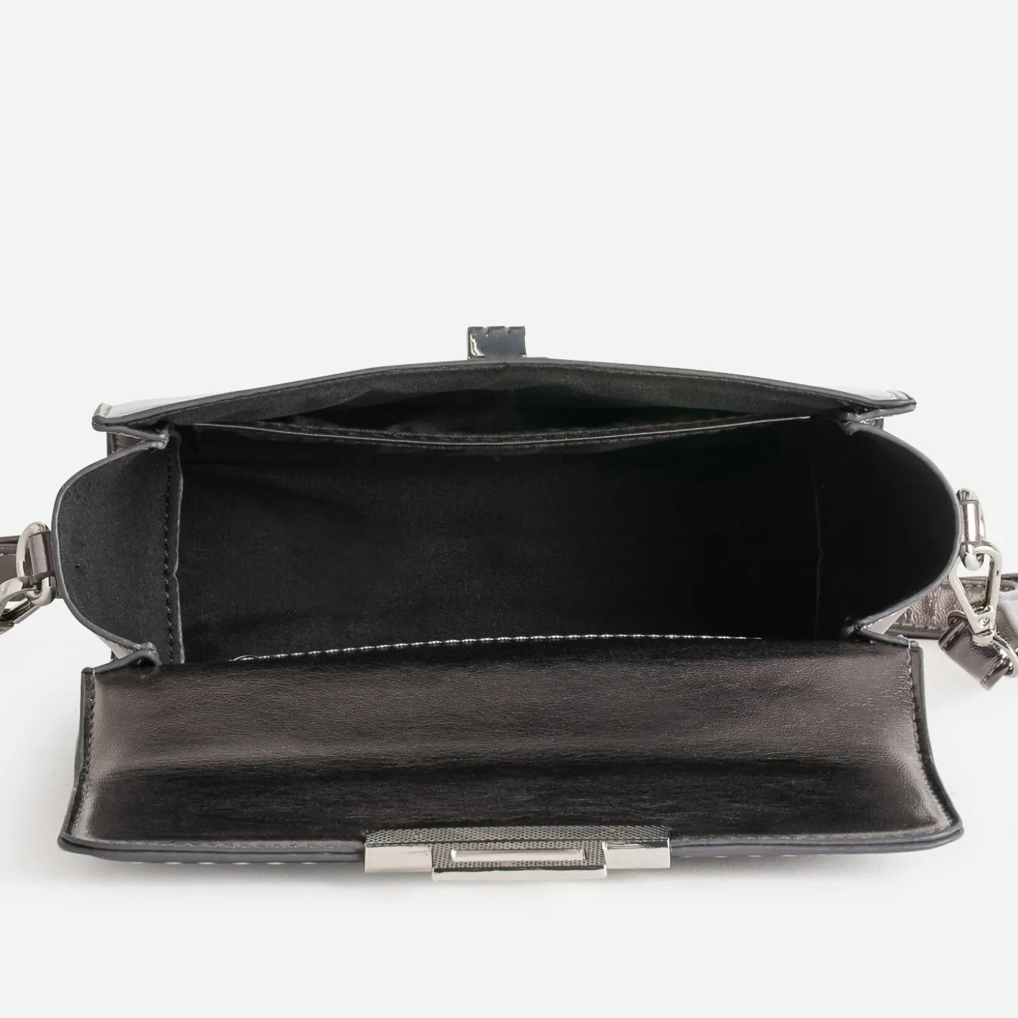 Sac bandoulière gun métallisé métalleries gris argenté