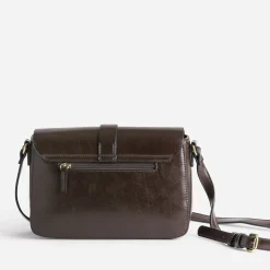Sac bandoulière marron avec double anneaux