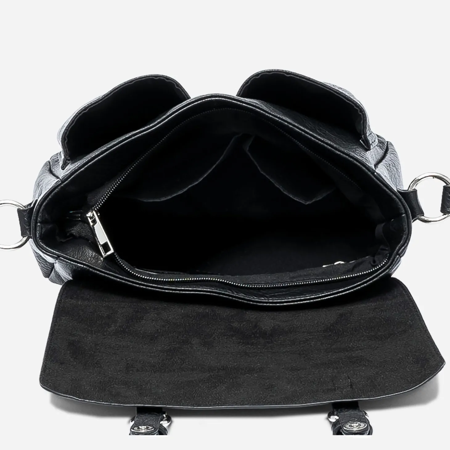 Sac bandoulière noir à double boucle