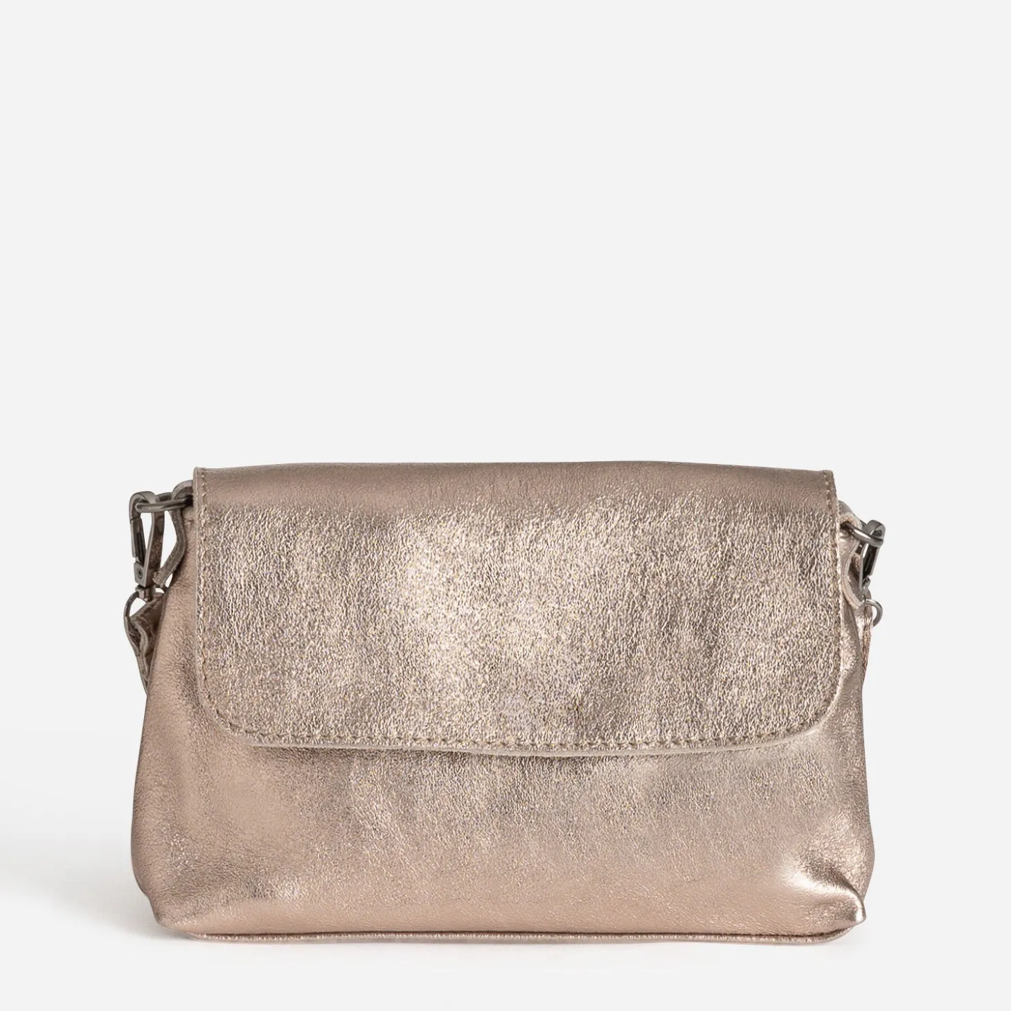 Sac bandoulière TEXTO bronze cuir métallisé