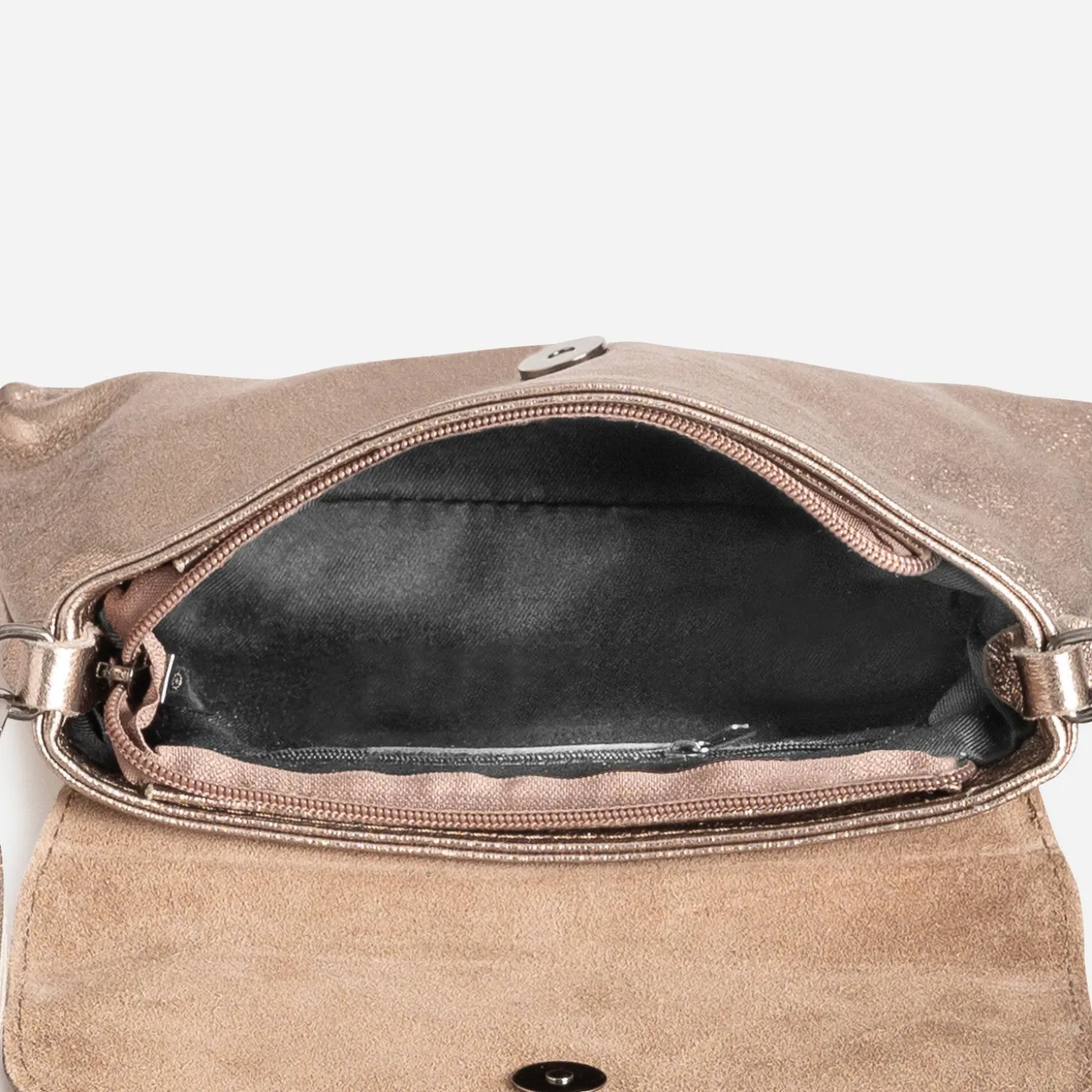 Sac bandoulière TEXTO bronze cuir métallisé
