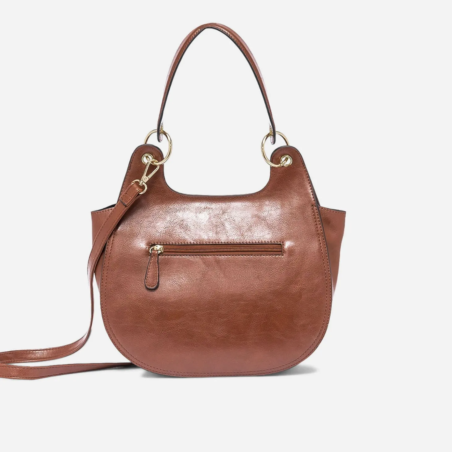 Sac besace cognac