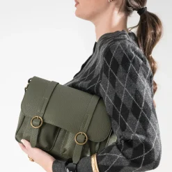 Sac besace kaki
