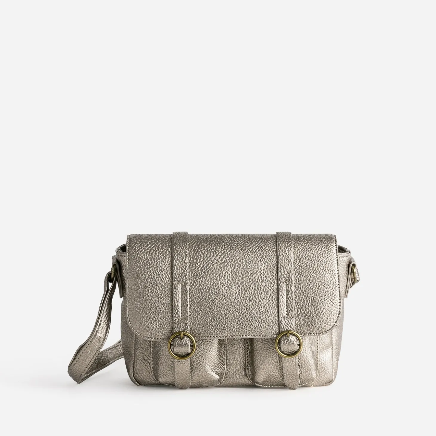 Sac besace taupe métallisé