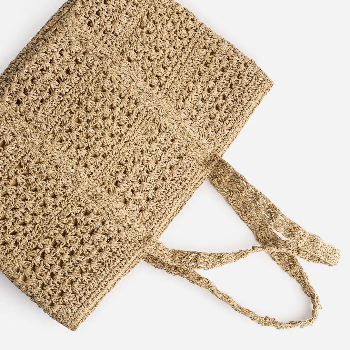 Sac cabas TEXTO beige en raphia