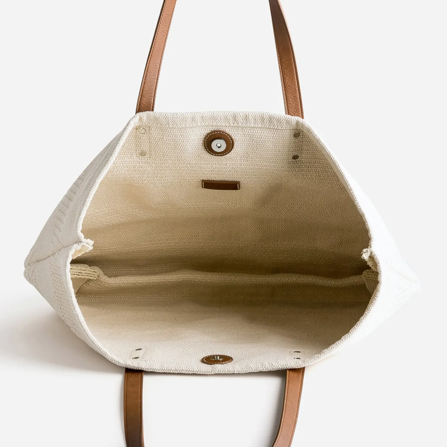 Sac cabas TEXTO écru textile tissé