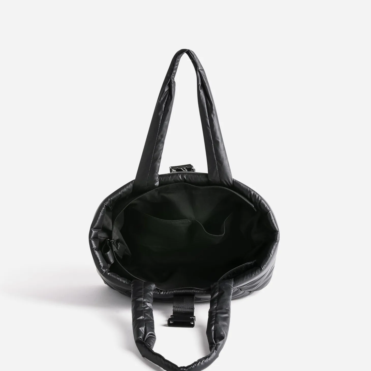 Sac cabas TEXTO noir nylon matelassé