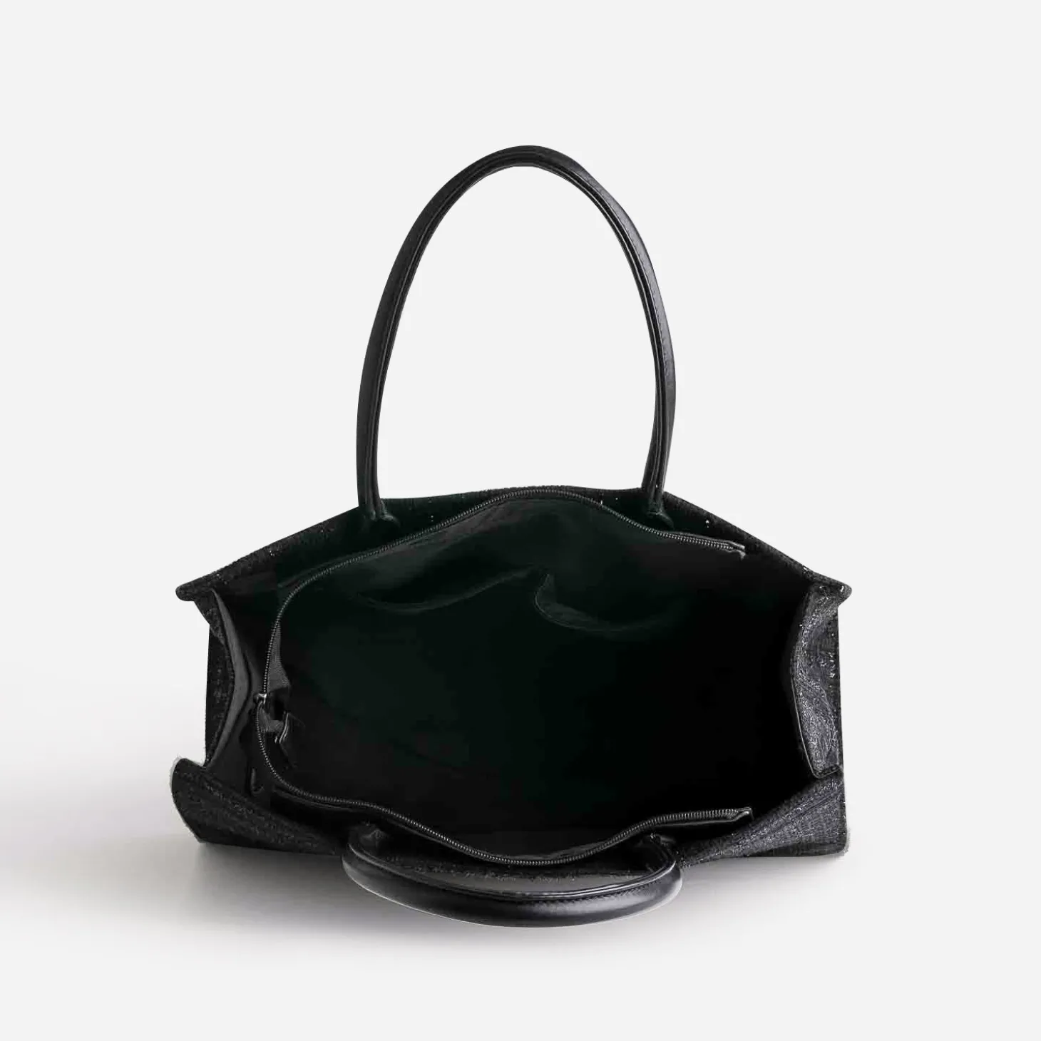 Sac cabas TEXTO noir pailleté façon tweed
