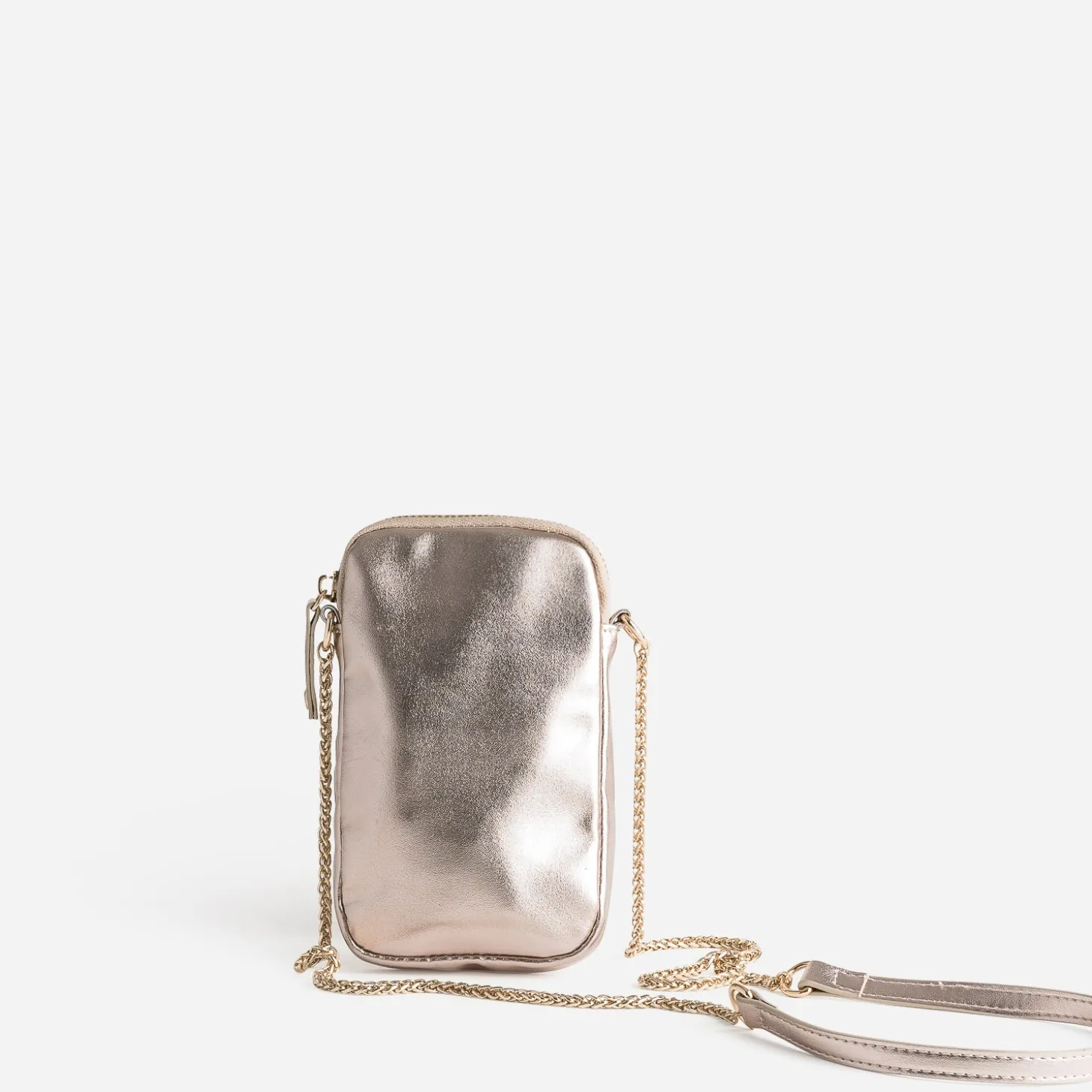 Sac doré métallisé pour téléphone portable