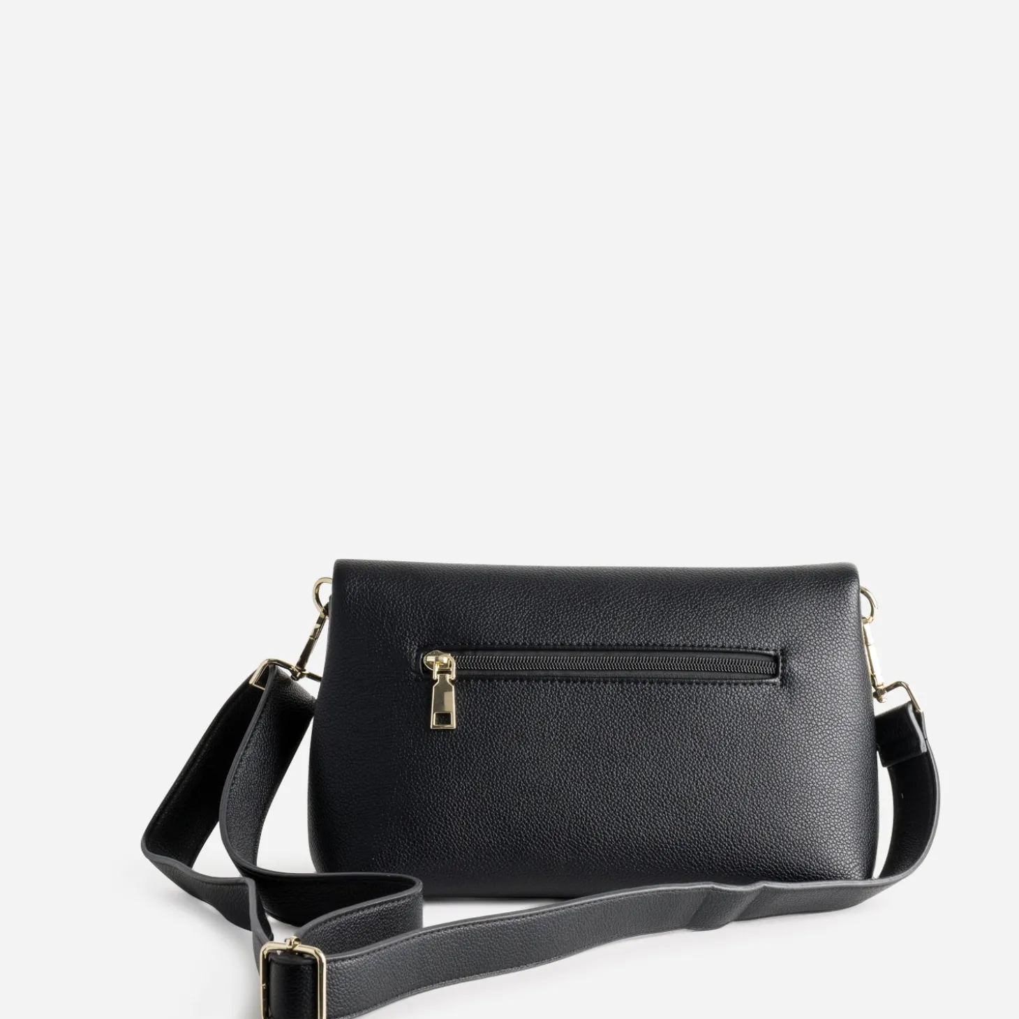 Sac noir rabat zippé