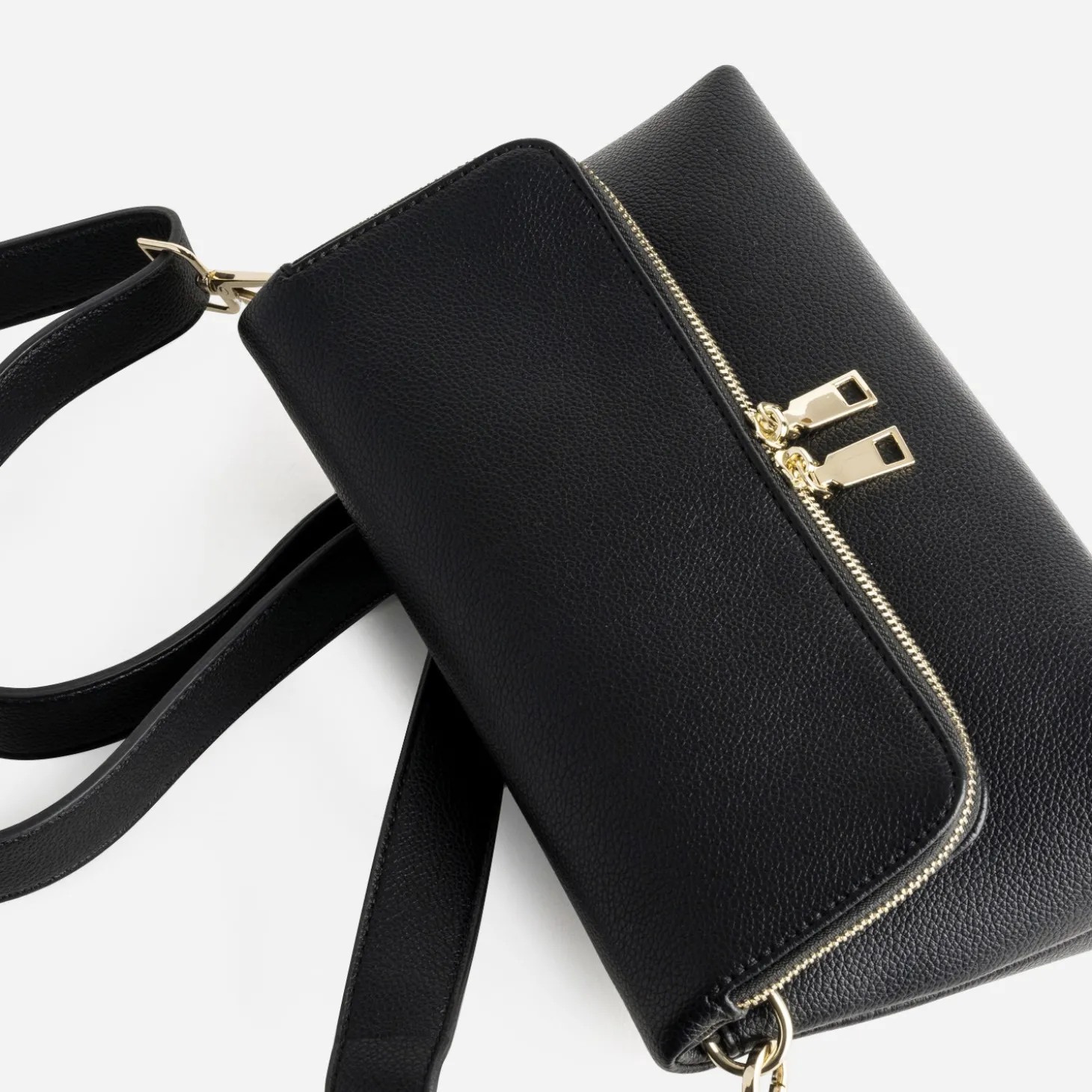 Sac noir rabat zippé