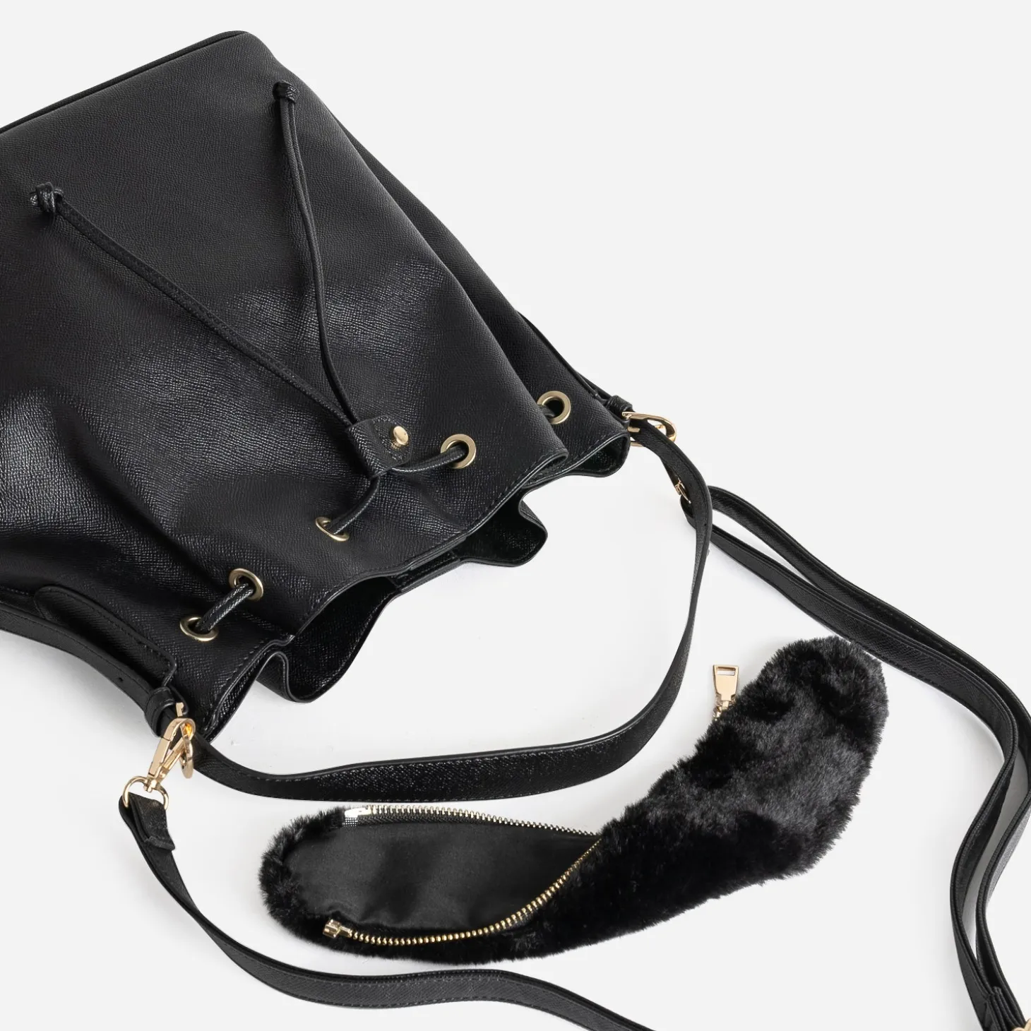 Sac seau noir deux anses amovibles