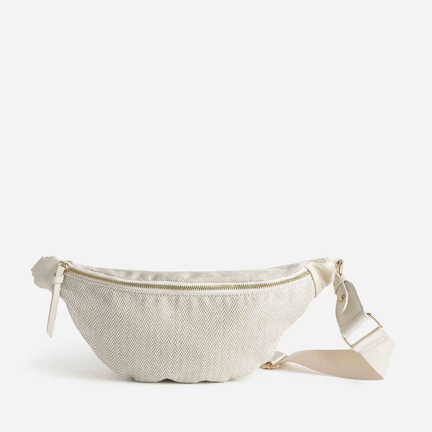 Sac-banane beige à motif chevrons