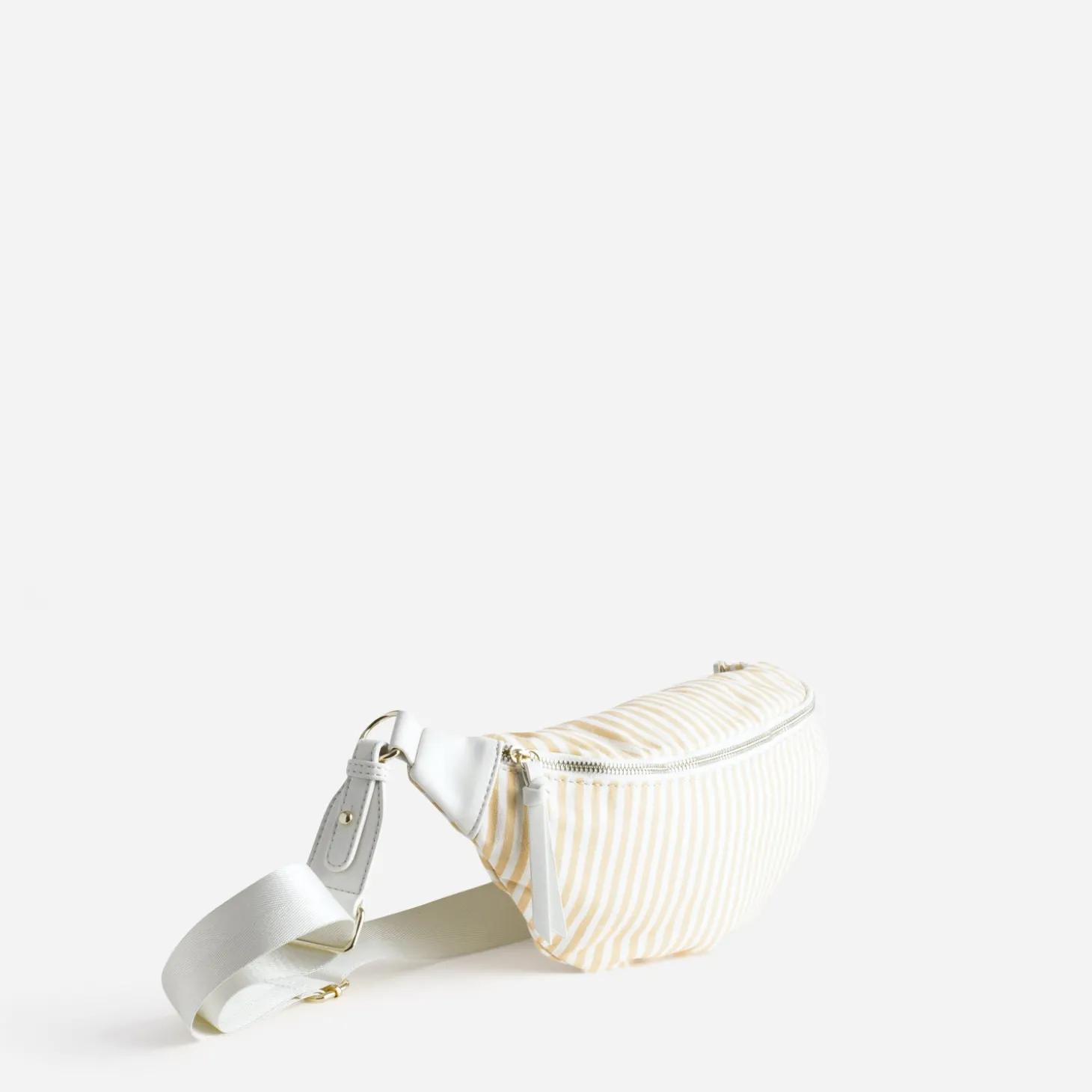 Sac-banane jaune toile motif rayures