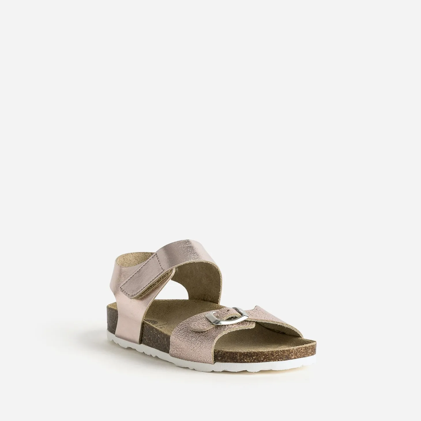 Sandale anatomique BUGGY rose cuivrée cuir