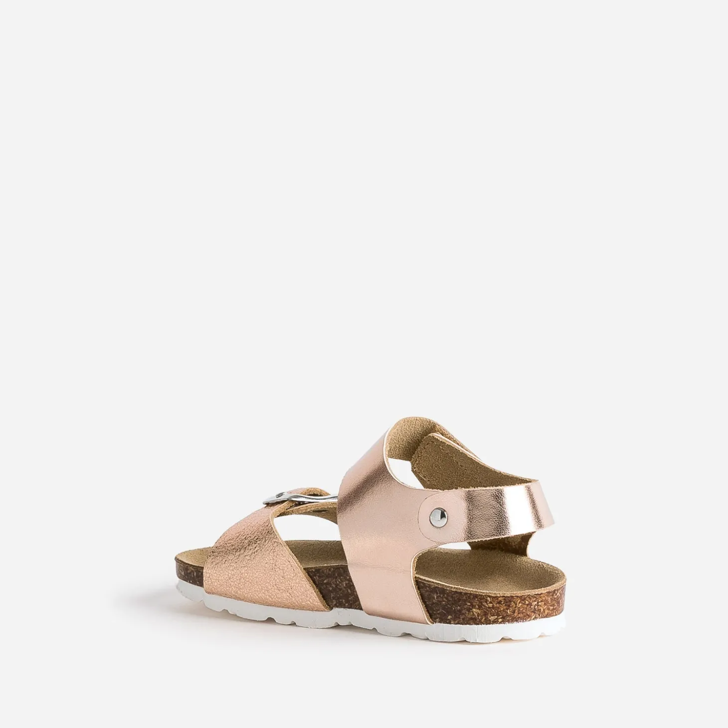 Sandale anatomique BUGGY rose cuivré en cuir