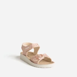 Sandale anatomique GEOX rose pois pailletés