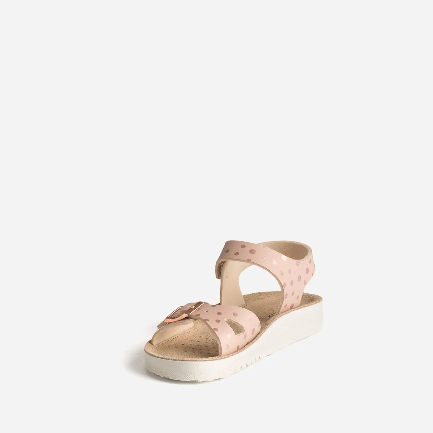 Sandale anatomique GEOX rose pois pailletés