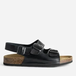 Sandale anatomique noire cuir