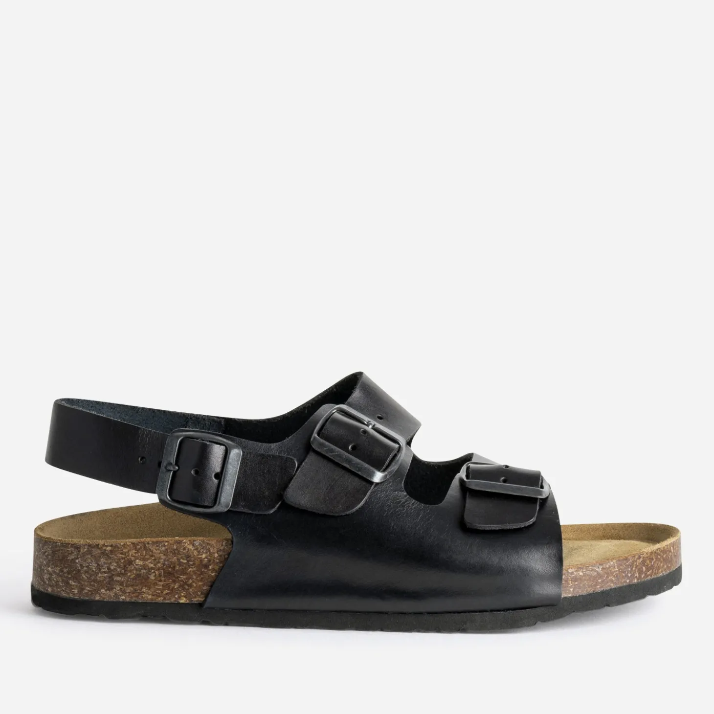 Sandale anatomique noire cuir
