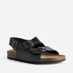 Sandale anatomique noire cuir