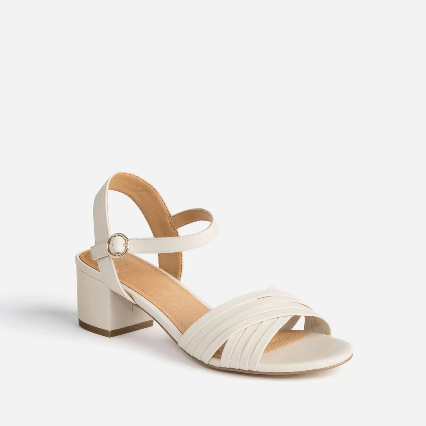 Sandale beige à brides tressées