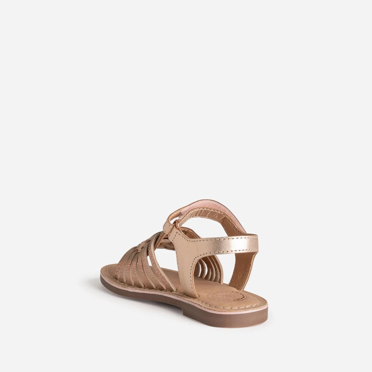 Sandale BUGGY cuivrée cuir avec tressage