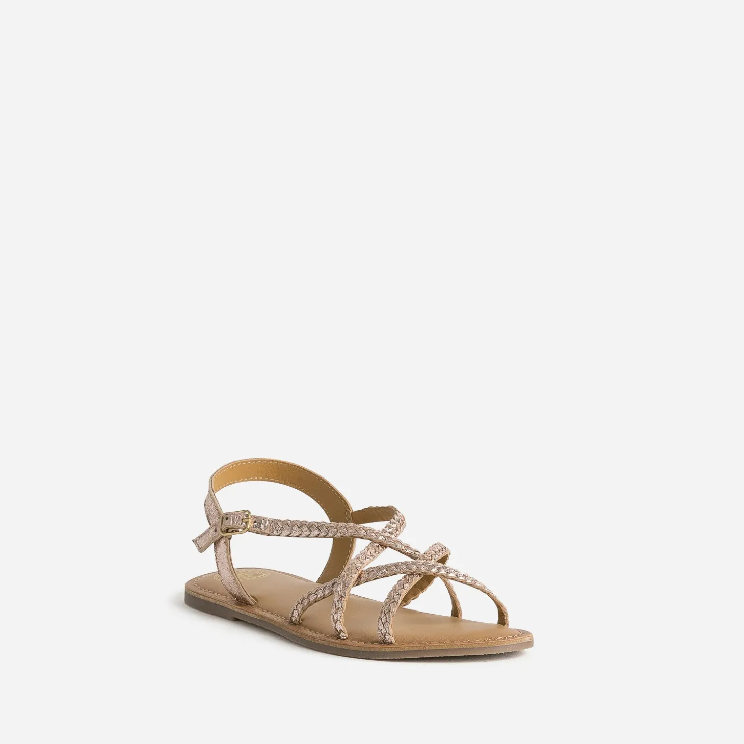 Sandale BUGGY cuivrée cuir tressé