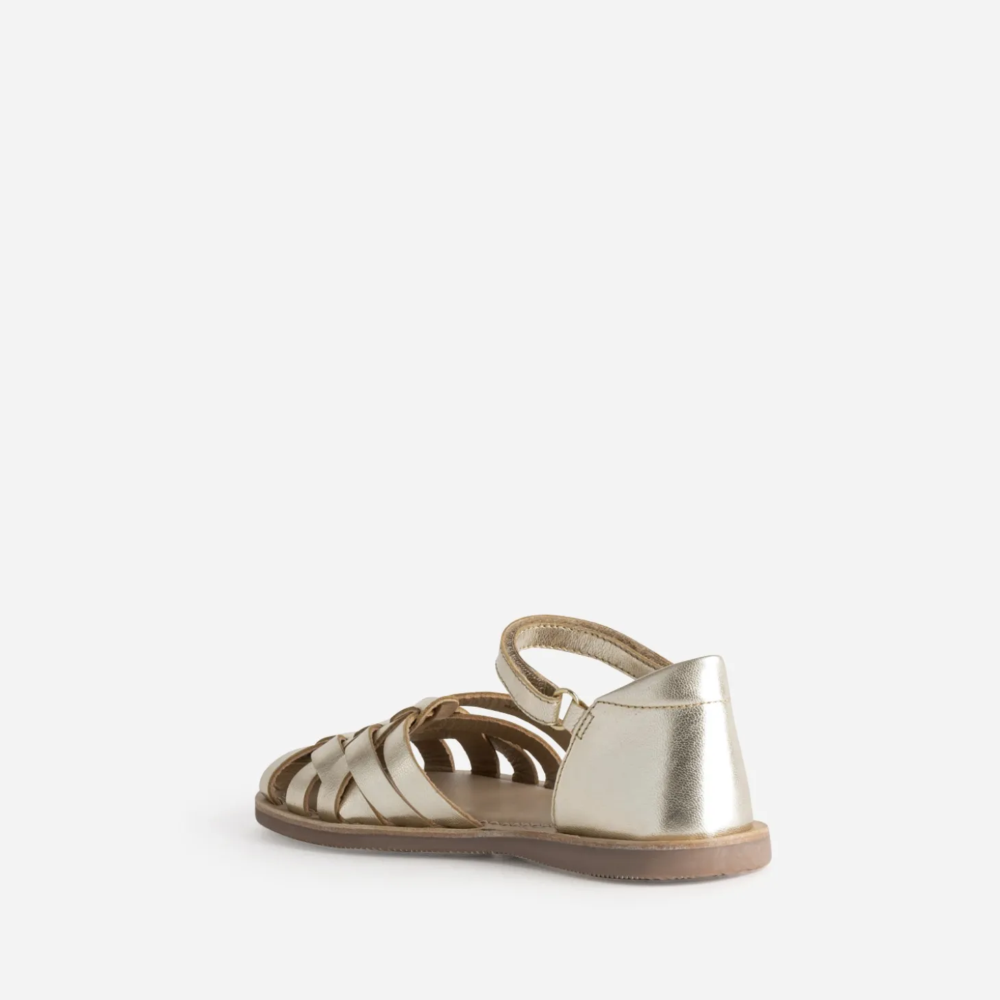 Sandale BUGGY doré cuir brides tressées