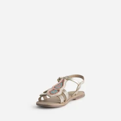 Sandale BUGGY dorée cuir décor amovible
