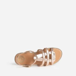 Sandale BUGGY dorée cuir froissé