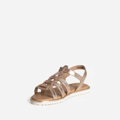 Sandale BUGGY dorée cuir froissé