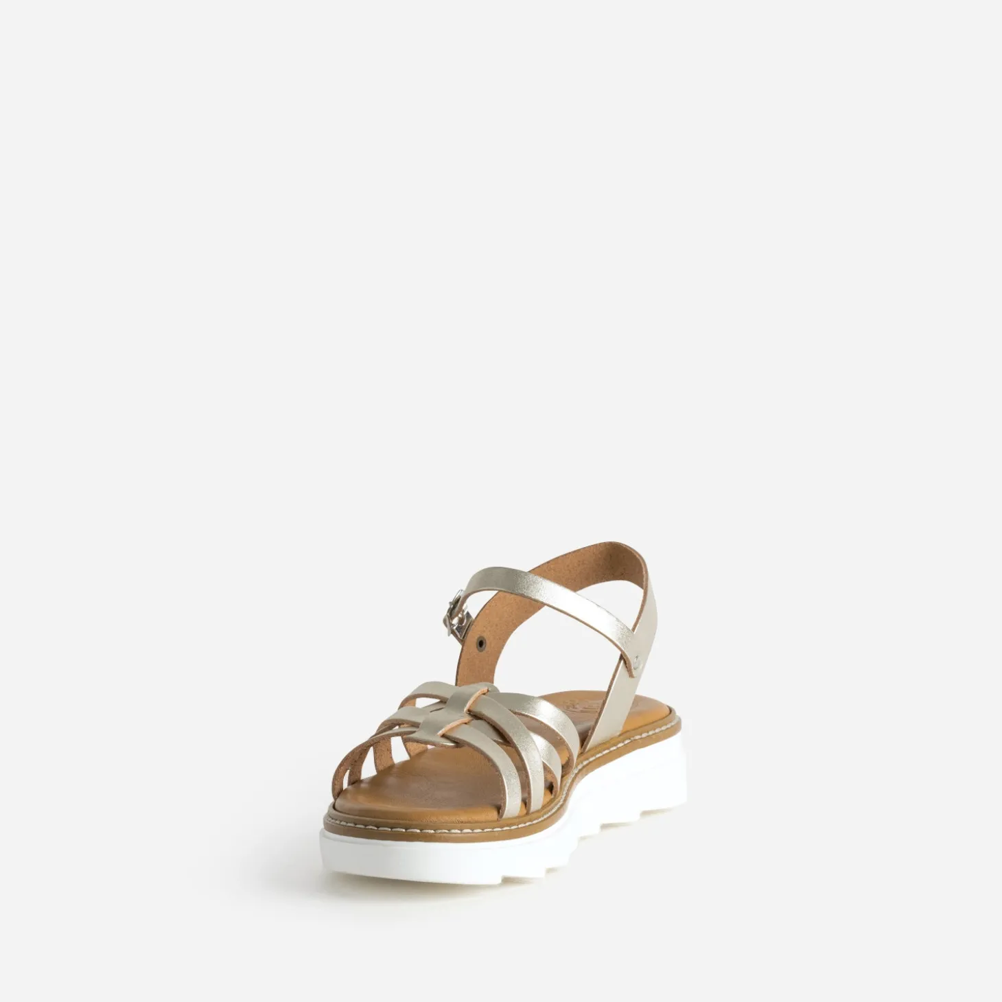 Sandale BUGGY dorée cuir semelle crantée