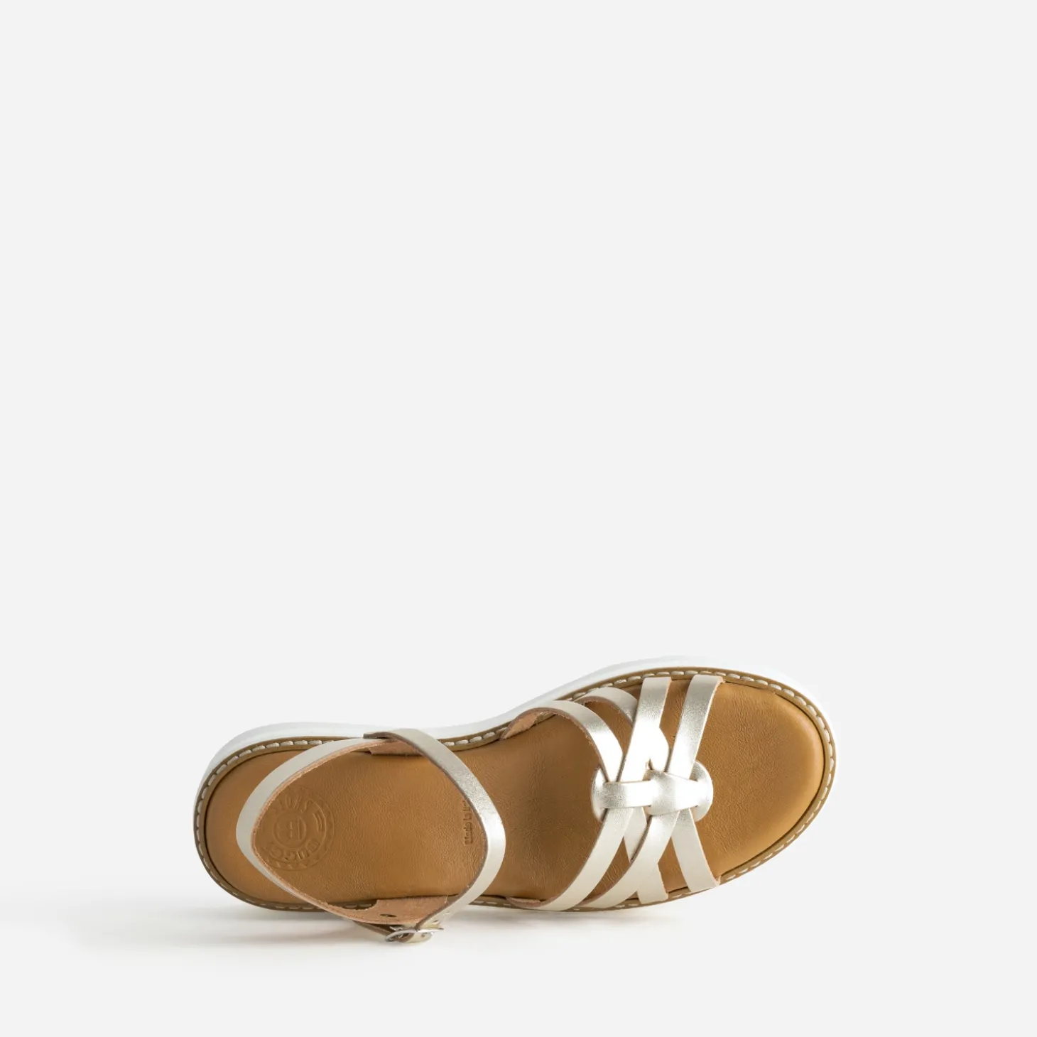 Sandale BUGGY dorée cuir semelle crantée