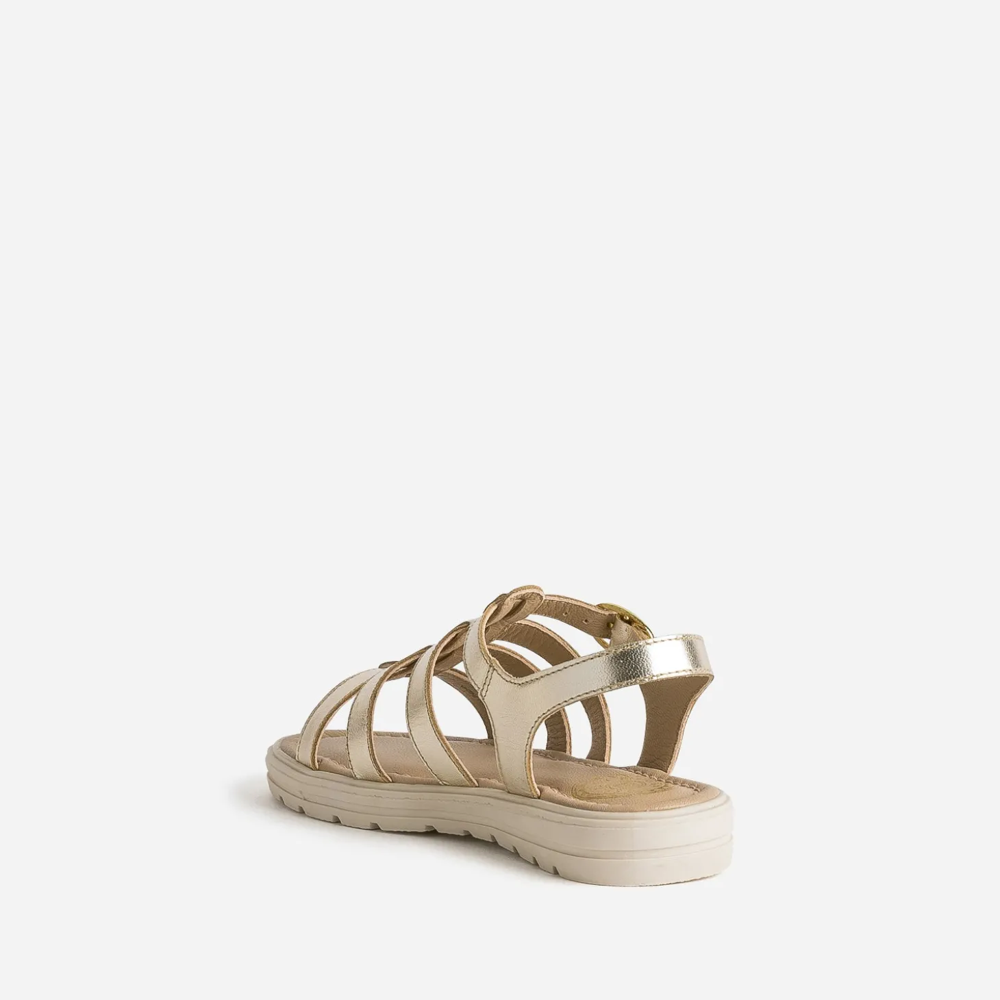 Sandale BUGGY dorée cuir semelle épaisse