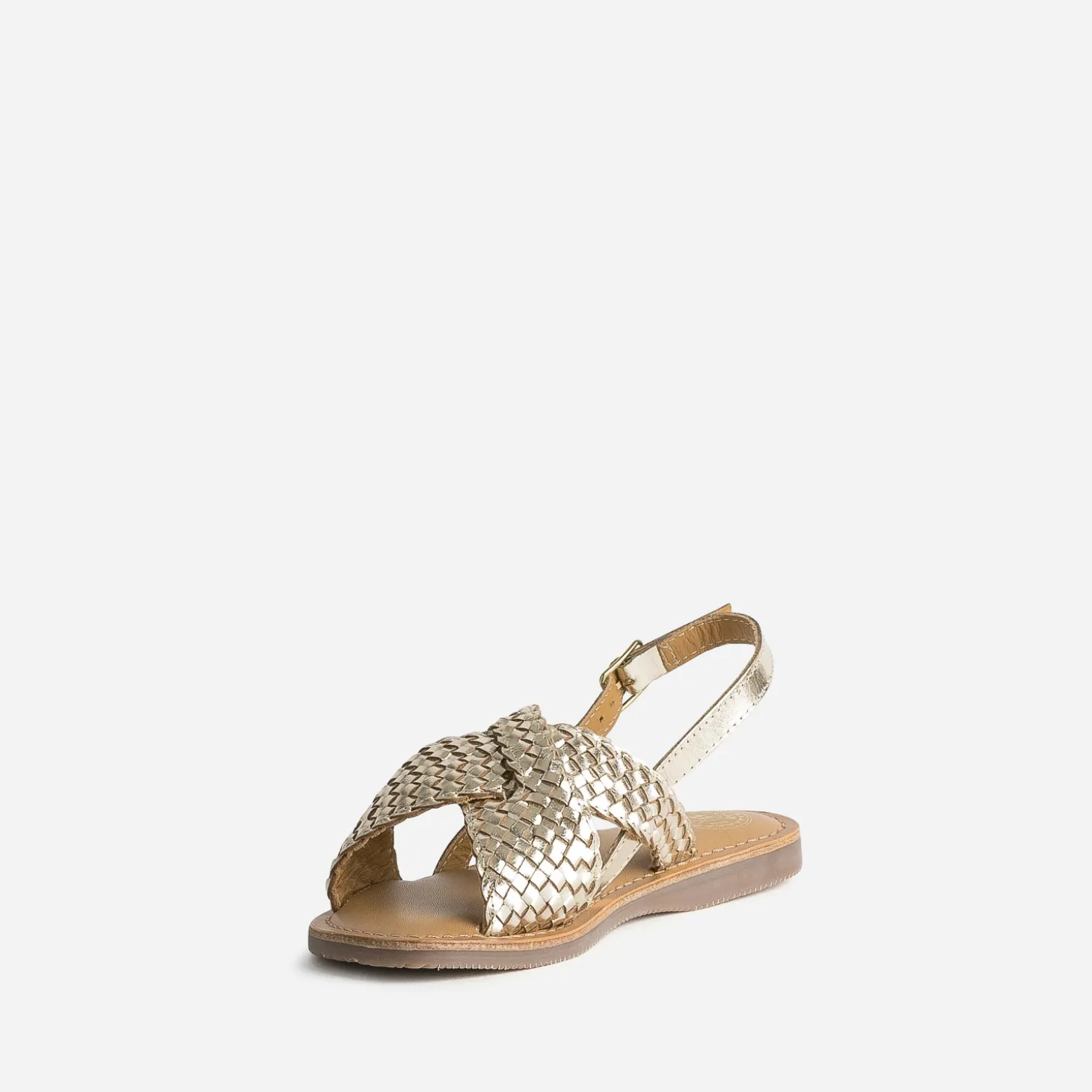 Sandale BUGGY dorée cuir tressé