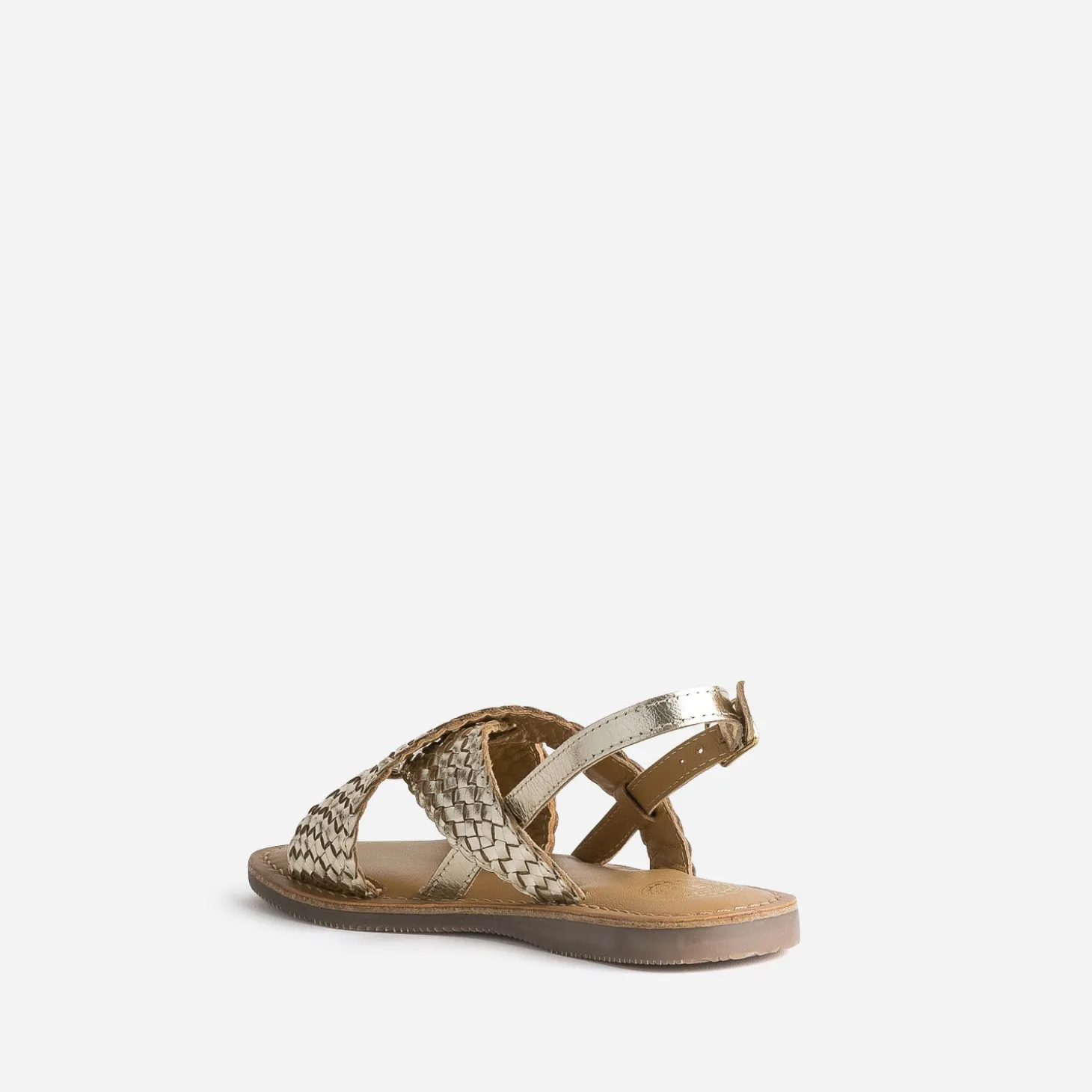 Sandale BUGGY dorée cuir tressé