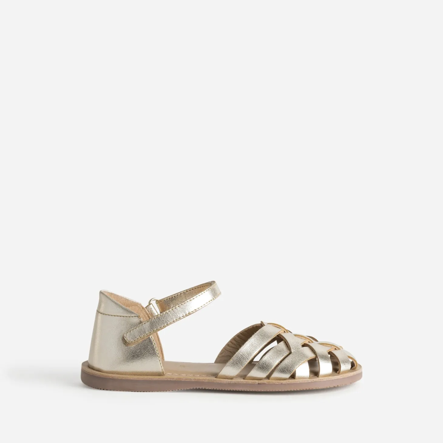 Sandale BUGGY dorée cuir tressé