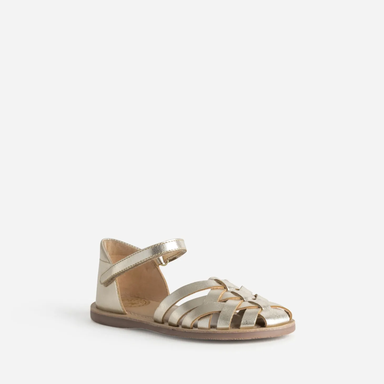 Sandale BUGGY dorée cuir tressé