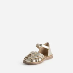 Sandale BUGGY dorée cuir tressé