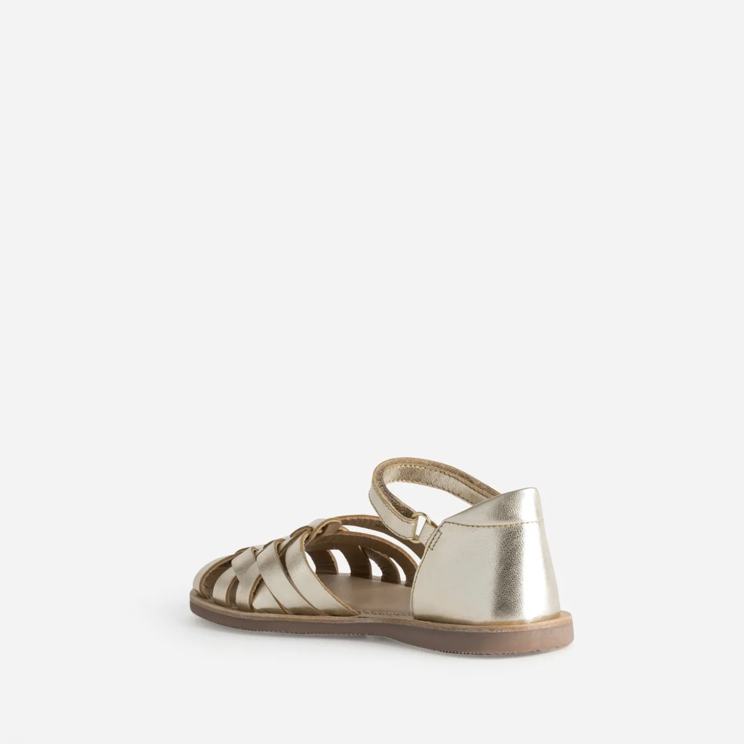 Sandale BUGGY dorée cuir tressé