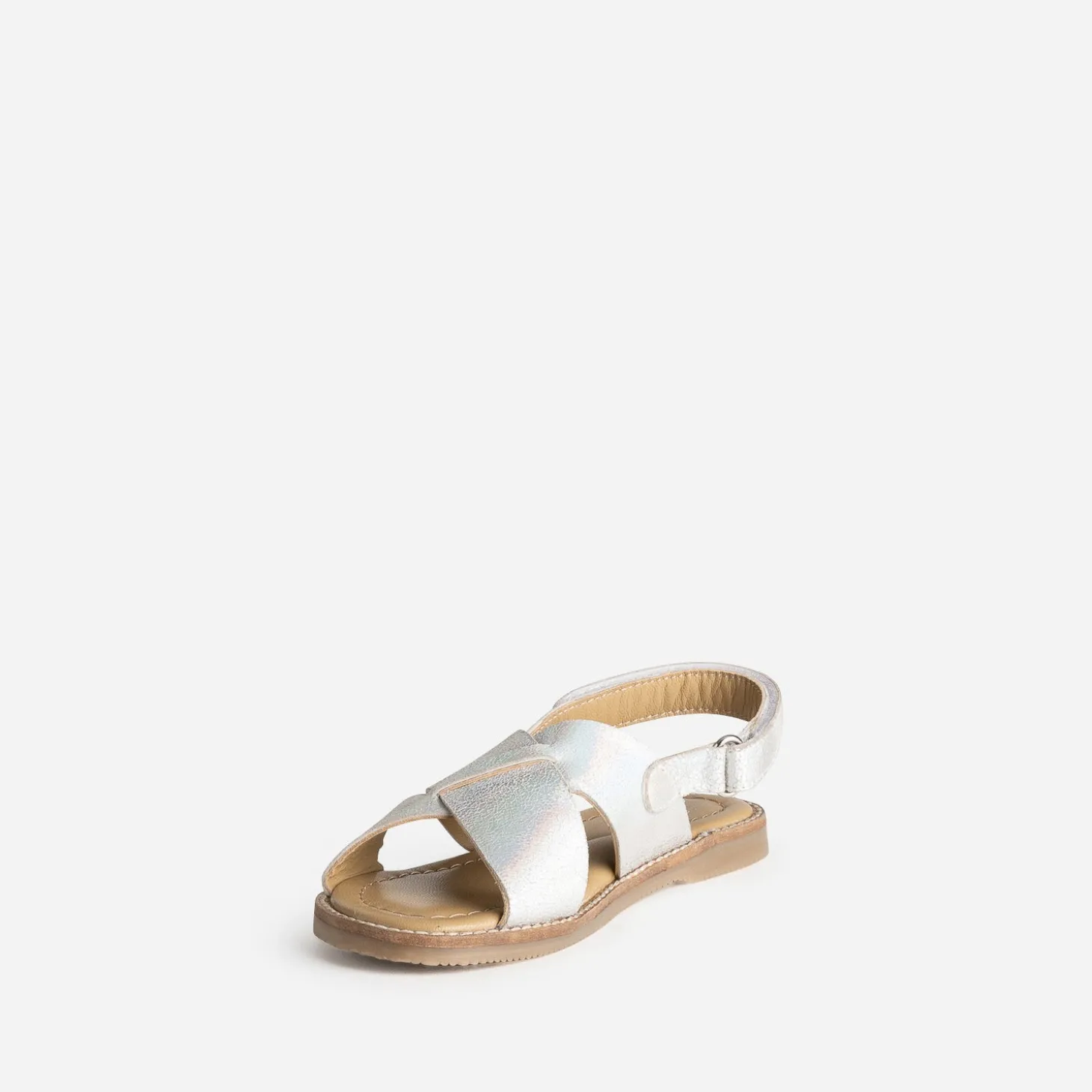 Sandale BUGGY gris iridescent cuir
