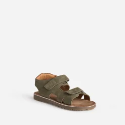 Sandale BUGGY kaki cuir velours