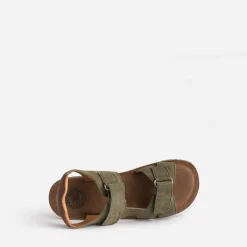Sandale BUGGY kaki cuir velours