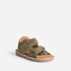 Sandale BUGGY kaki cuir velours