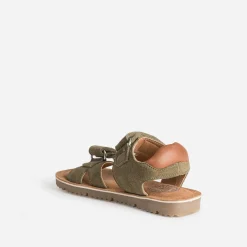 Sandale BUGGY kaki cuir velours