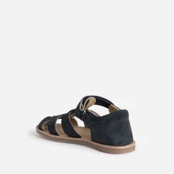 Sandale BUGGY marine cuir velours