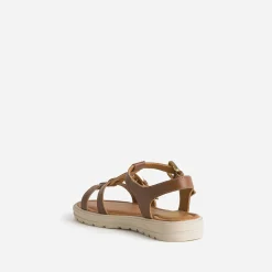 Sandale BUGGY marron cuir semelle épaisse
