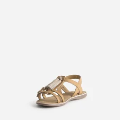 Sandale BUGGY marron cuir pampilles amovibles