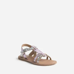 Sandale BUGGY parme métallisé en cuir